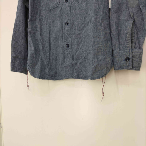 シュガーケーン SUGAR CANE フラップポケット 猫目ボタン L/S レギュラーカラー シャツ メンズ import:S