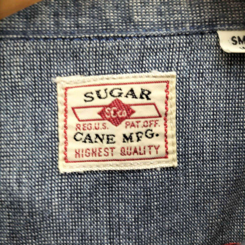 シュガーケーン SUGAR CANE フラップポケット 猫目ボタン L/S レギュラーカラー シャツ メンズ import:S