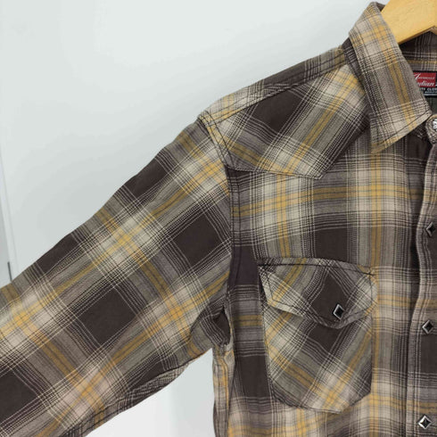 インディアンモーターサイクル INDIAN MOTORCYCLE 東洋 マドラスチェック コンチョボタン ストーンボタン L/S ウエスタン シャツ メンズ import:S