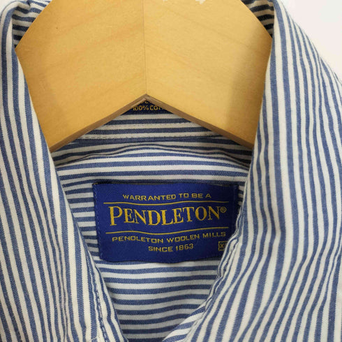 ペンドルトン PENDLETON WESTOVER FITTED SHIRT FITTED ウエスタン フィット ストライプ ロゴワッペン 1ポケット L/S レギュラーカラー シャツ メンズ import:XS