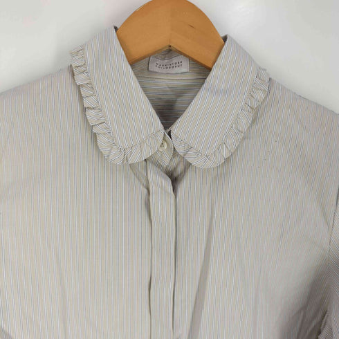 マッキントッシュフィロソフィー MACKINTOSH PHILOSOPHY フリルカラー ストライプシャツ レディース JPN:36