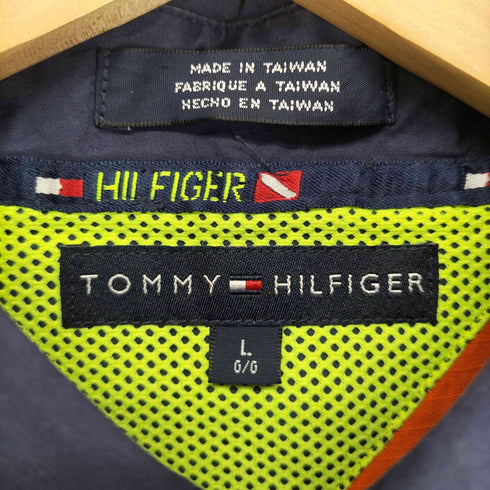 トミーヒルフィガー TOMMY HILFIGER フロント刺繍リップストップ切替BDシャツ メンズ L