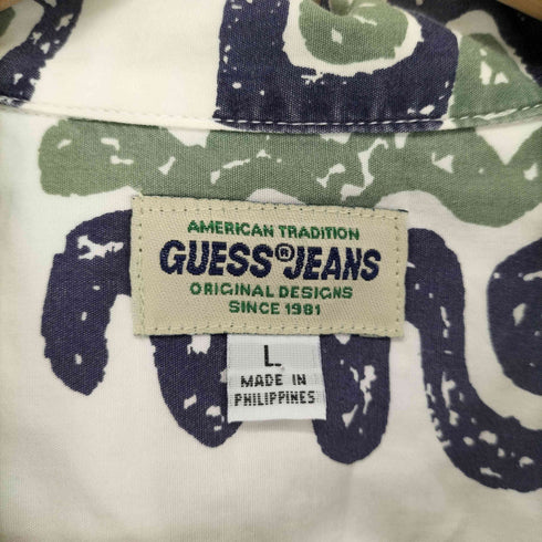 ゲスジーンズ GUESS JEANS 総柄開襟シャツ メンズ L