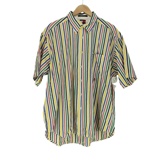 トミーヒルフィガー TOMMY HILFIGER マルチカラーストライプBDシャツ メンズ XL