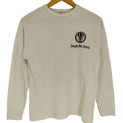 バズリクソンズ BUZZ RICKSONS USA製 東洋 5TH BONB GROUP JUNGLE AIR FORCE ロゴプリント スカル 13ナンバリング L/S クルーネック Tシャツ メンズ import:S