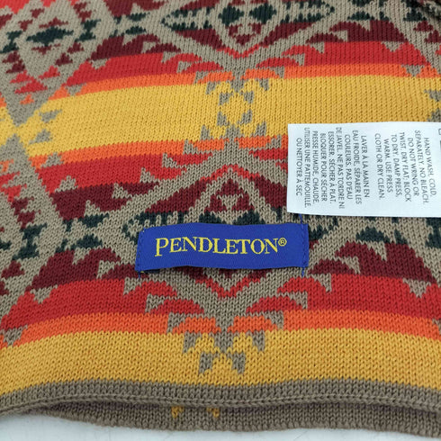 ペンドルトン PENDLETON 90S 韓国製 ネイティブ チマヨ ボーダー ウール ニット マフラー メンズ