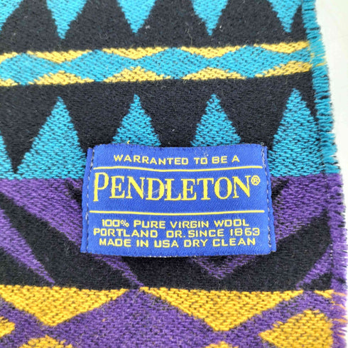 ペンドルトン PENDLETON USA製 ネイティブ柄 ピュア ウール フランジ マフラー メンズ