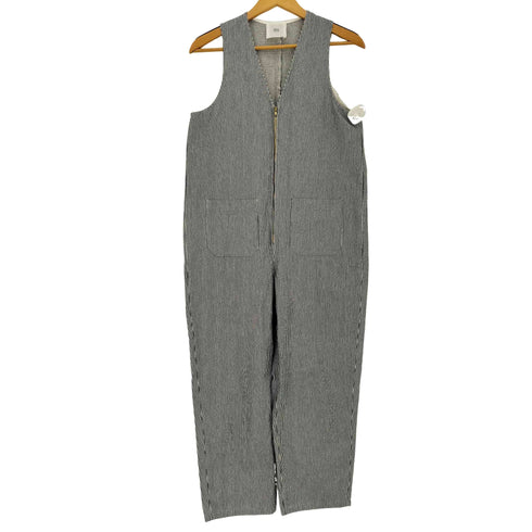 イエナラブークル IENA LA BOUCLE ストライプ コットン Vネック ジャンプスーツ レディース 36