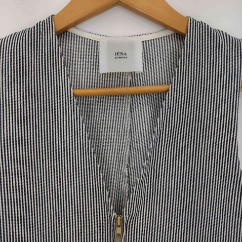 イエナラブークル IENA LA BOUCLE ストライプ コットン Vネック ジャンプスーツ レディース 36