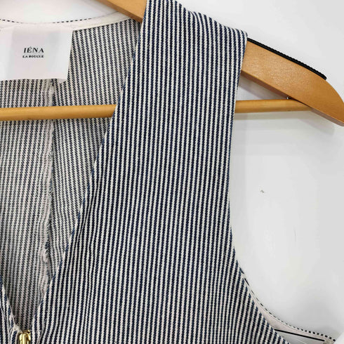 イエナラブークル IENA LA BOUCLE ストライプ コットン Vネック ジャンプスーツ レディース 36