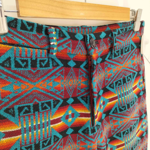 ペンドルトン PENDLETON USA製 ネイティブ柄 ボーダー コットン クロップド パンツ メンズ S