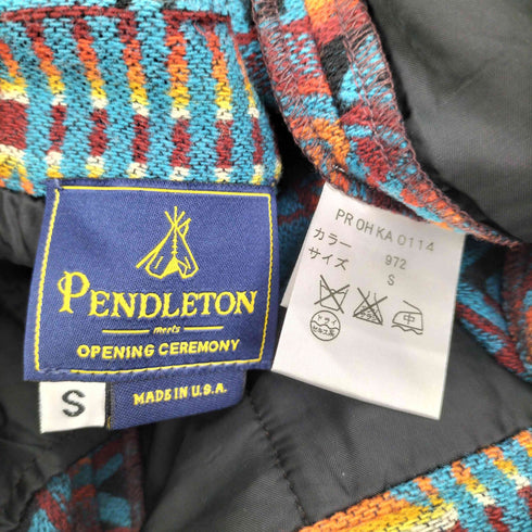 ペンドルトン PENDLETON USA製 ネイティブ柄 ボーダー コットン クロップド パンツ メンズ S
