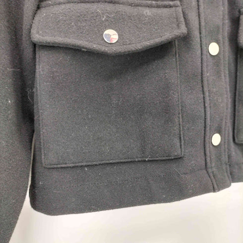 ザラ ZARA シルバーボタン メルトン カバーオールジャケット レディース S