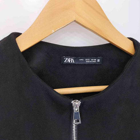 ザラ ZARA フェイクスエード ジップアップ ワンピース レディース S