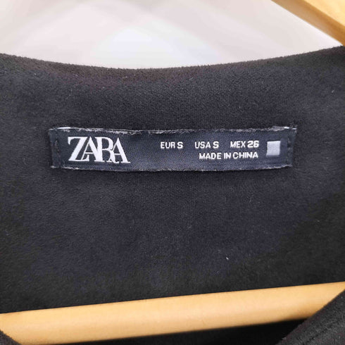 ザラ ZARA フェイクスエード ジップアップ ワンピース レディース S