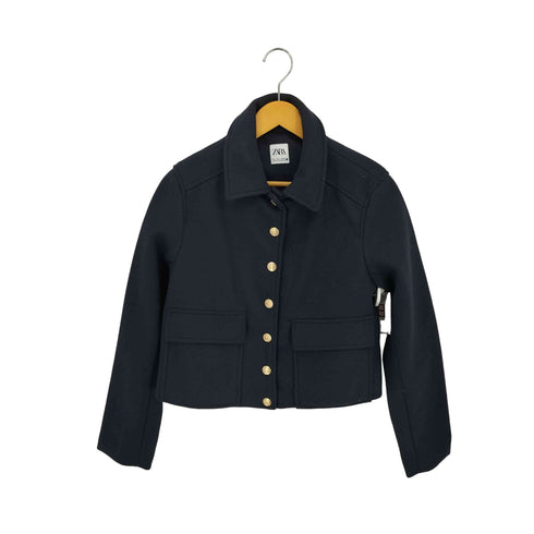 ザラ ZARA 金ボタン メルトン ジャケット レディース S