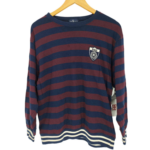 ラルフローレン RALPH LAUREN 90S胸ロゴワッペン ボーダースウェット メンズ import:L