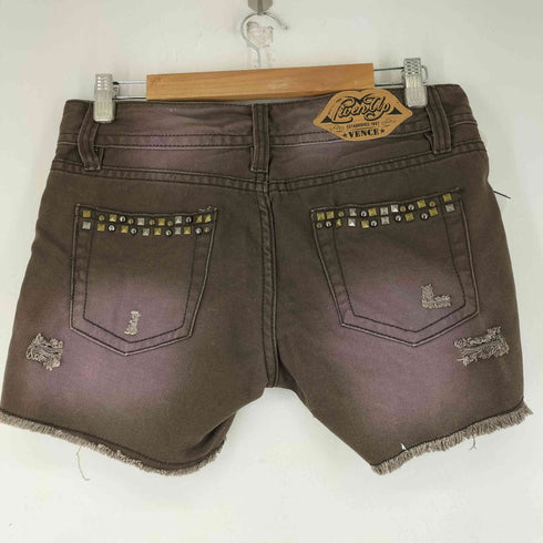 VENCE スタッズ付き ショートデニムパンツ レディース L