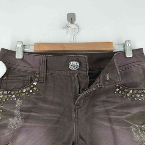 VENCE スタッズ付き ショートデニムパンツ レディース L