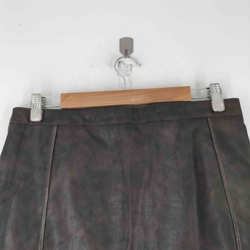 REN YUAN ZI ジップデザイン レザーショートパンツ レディース