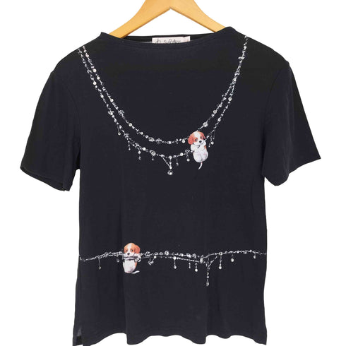 KUNIO COLLECTION ビジュー付き犬プリントカットソー レディース import:M