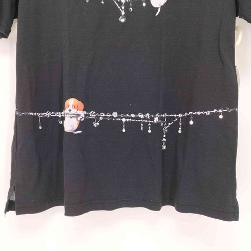 KUNIO COLLECTION ビジュー付き犬プリントカットソー レディース import:M