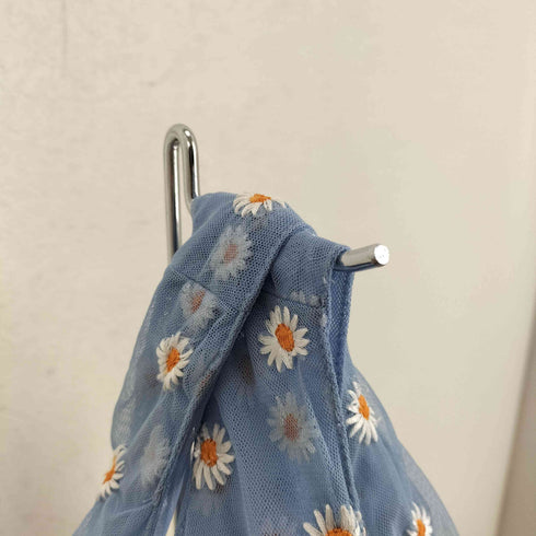 ザラ ZARA フラワー刺繍メッシュハンドバッグ レディース