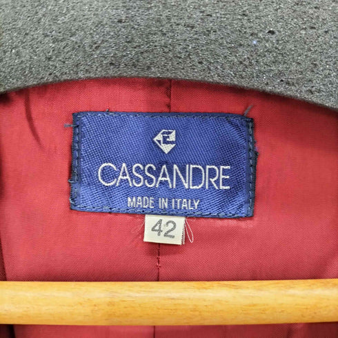 CASSANDRE MADE IN ITALY パイル地 チェック柄 ジャケット&スカート セットアップ レディース 42