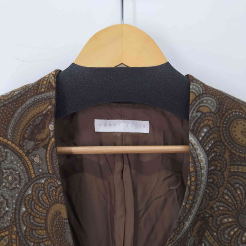 ペリーエリス PERRY ELLIS ペイズリー柄 ウール ノーカラージャケット レディース 6