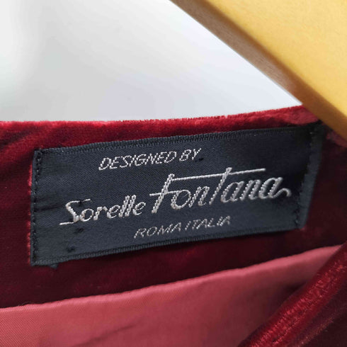 Sorelle Fontana リボンデザイン ベロアワンピース レディース