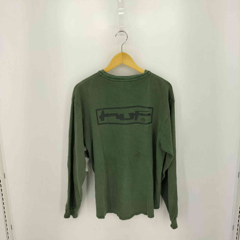 ハフ HUF STRETCH LOGO HENRY THERMAL 特殊加工 ヘンリーネック サーマル L/S Tシャツ カットソー メンズ M