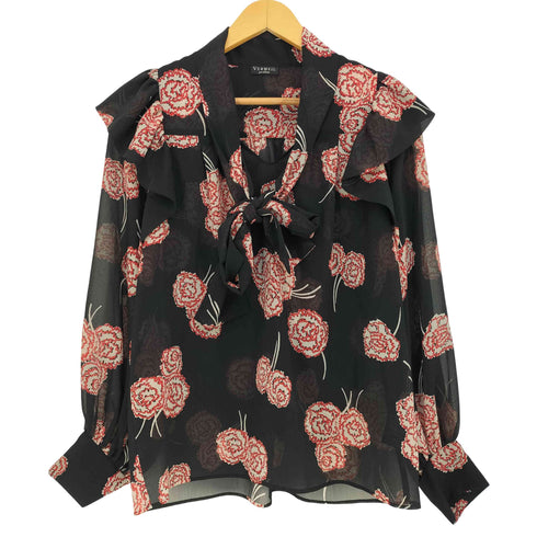 ヴェルメイユ VERMEIL カーネーションプリント ボウブラウス レディース