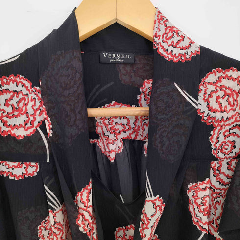 ヴェルメイユ VERMEIL カーネーションプリント ボウブラウス レディース