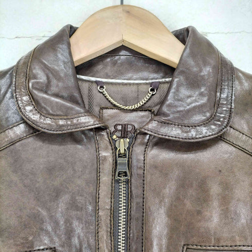 バナナリパブリック BANANA REPUBLIC ラムレザージップジャケット レディース S