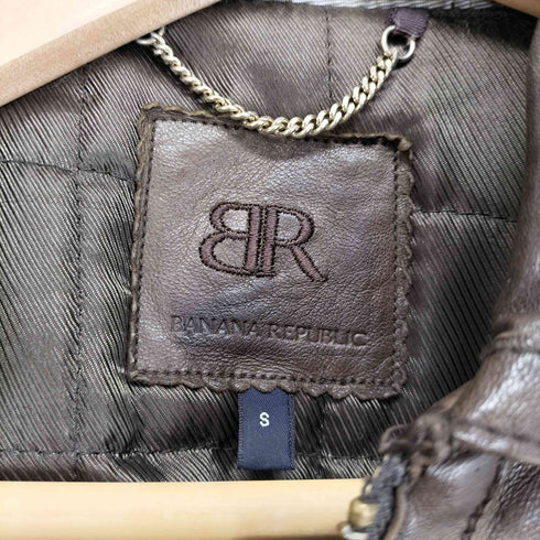 バナナリパブリック BANANA REPUBLIC ラムレザージップジャケット レディース S