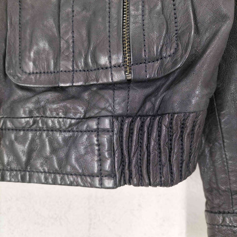 バナナリパブリック BANANA REPUBLIC ラムレザーシングルライダースジャケット レディース M