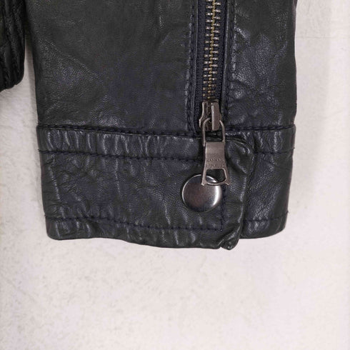 バナナリパブリック BANANA REPUBLIC ラムレザーシングルライダースジャケット レディース M
