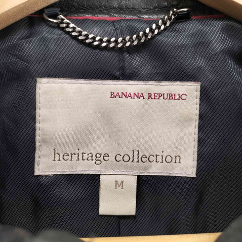 バナナリパブリック BANANA REPUBLIC ラムレザーシングルライダースジャケット レディース M