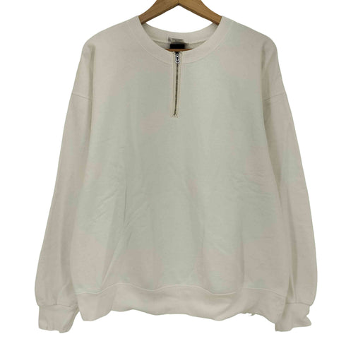 シシ sisii ZIP CREW コットン ハーフジップ クルーネック プルオーバー レディース JPN:L