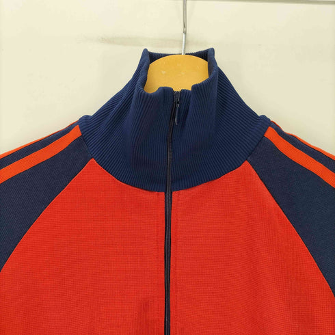 アディダス adidas 80S 西ドイツ製 万国旗タグ トレフォイルロゴ ハーフジップ タートルネック トラック ジャケット ジャージ バイカラー ラグラン メンズ D:42