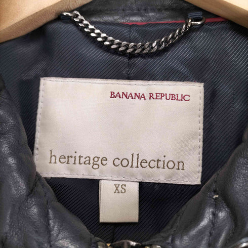 バナナリパブリック BANANA REPUBLIC ラムレザーシングルライダースジャケット レディース XS