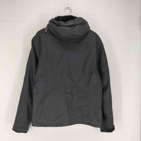 裏地ファーリアルレザーフーディージャケット メンズ XL