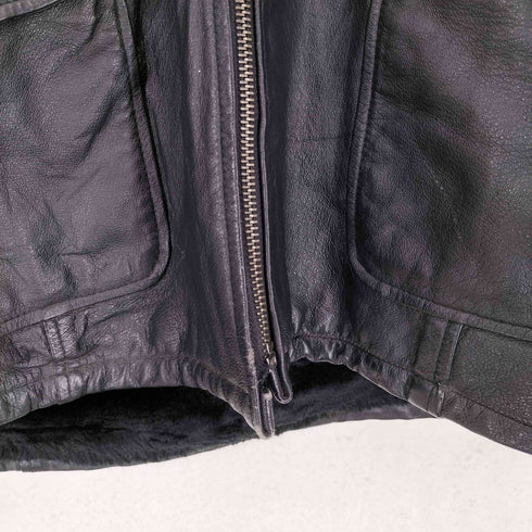 裏地ファーリアルレザーフーディージャケット メンズ XL