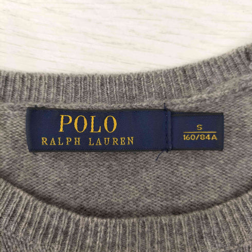 ポロラルフローレン POLO RALPH LAUREN エルボーパッチ クロップド ウールニット ワンピース レディース import:S