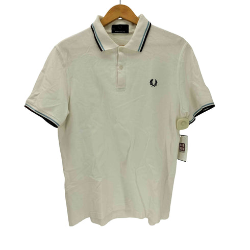 フレッドペリー FRED PERRY 英国製 ヒットユニオン社 ロゴ 刺繍 リブライン ポロ シャツ メンズ UK:42