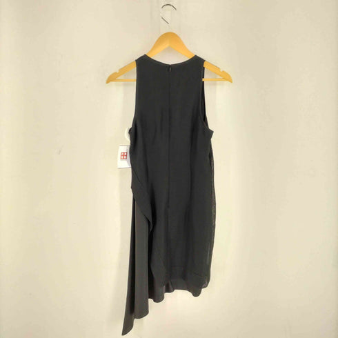セドリックシャルリエ Cedric Charlier メッシュ 切替 アシンメトリー ノースリーブ ワンピース レディース 36