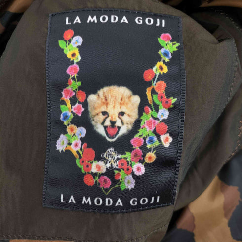 イタリヤ 伊太利屋 LA MODA GOJI ビーズ刺繍 レオパード ナイロンベスト レディース