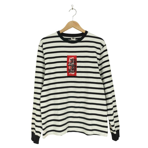 ザブラックアイパッチ THE BLACK EYE PATCH HWC LABEL STRIPED L/S TEE メンズ M