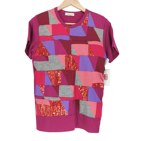 コムデギャルソン COMME des GARCONS AD1999 ゴブラン期 スパンコールパッチワークTシャツ レディース