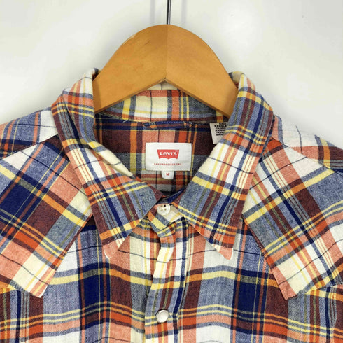 リーバイス Levis リネンコットン チェック ウエスタンシャツ メンズ import:M